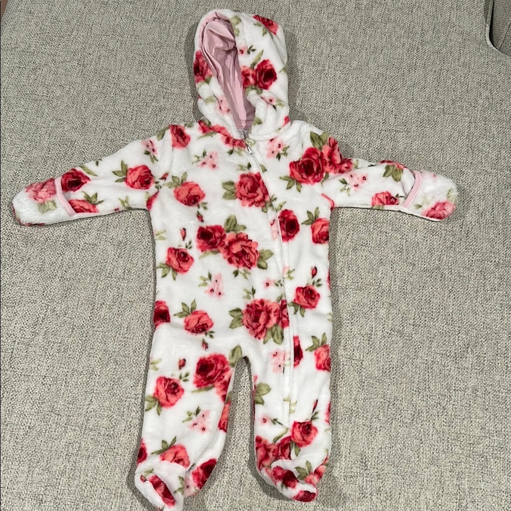 Laura Ashley Pink Floral Kids Footie